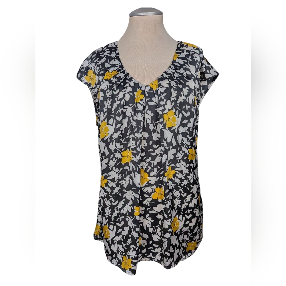 Ricki's Black and Yellow Floral Print Blouse